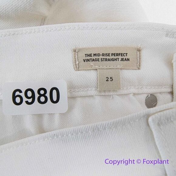 NEW Madewell Mid-Rise Perfect Vintage Straight Jean in Tile White, 25 - Picture 15 of 16